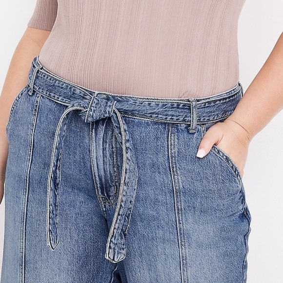 m jeans by maurices Cotton Wide Leg Nonstretch High Rise Blue Jean 14w - Picture 6 of 14